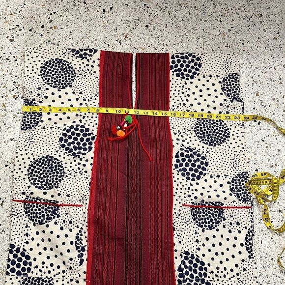 Navy red tassel kaftan ceremonial medium m anthropologie - Picture 7 of 8